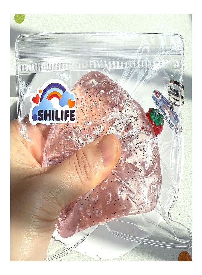 SHILIFE Taba Squishy, Strawberry, Kawaii Squishies PVC Toys,Stress Relieving Fur Ball OPP Packaging Gifts|Squishy Fidget Toys for Anxiety&Relaxation|Perfect Desk Accessory for Adults (Crystal 1pcs) - Image 2